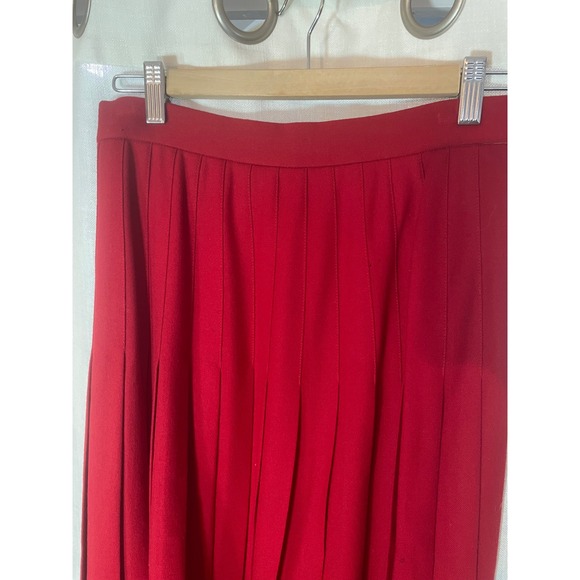 Vintage Evan-Picone Midi Skirt Size 8 Red Wool Pleated Union Made in USA GUC‎ - Picture 3 of 10